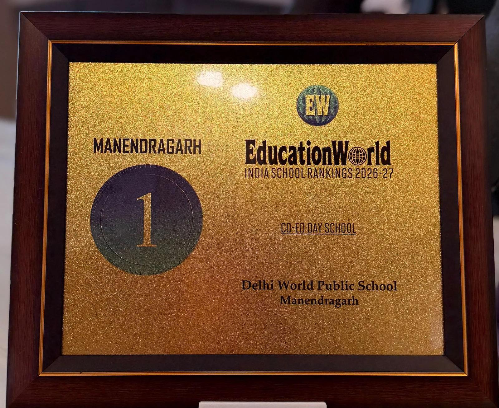 लगातार तीसरी बार दिल्ली वर्ल्ड पब्लिक स्कूल मनेन्द्रगढ़ का डंका, एजुकेशनवर्ल्ड रैंकिंग में फिर बना नंबर-1 (2)