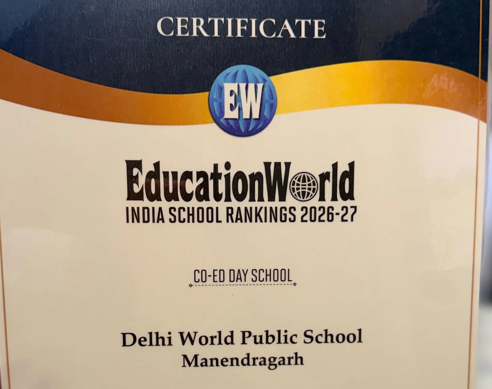 लगातार तीसरी बार दिल्ली वर्ल्ड पब्लिक स्कूल मनेन्द्रगढ़ का डंका, एजुकेशनवर्ल्ड रैंकिंग में फिर बना नंबर-1 (2)